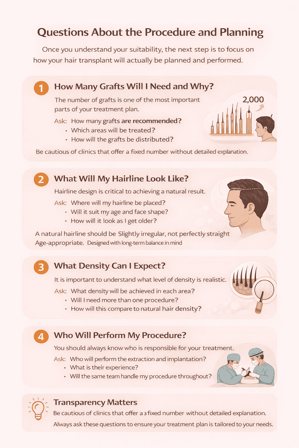 questions about hair transplant procedure and planning